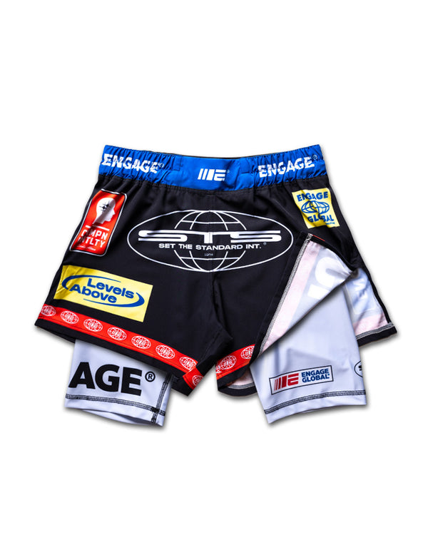 engage Racer (Black) 2-in-1 Hybrid Shorts