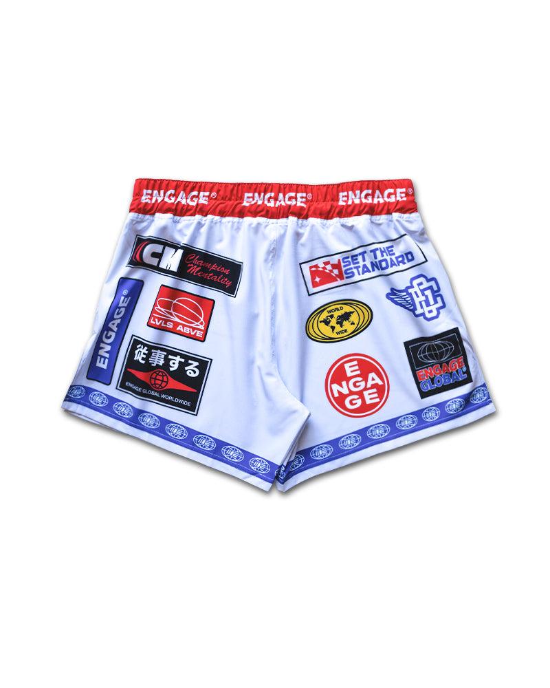 Engage Racer (White) MMA Hybrid Shorts