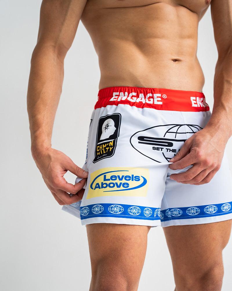 Engage Racer (White) MMA Hybrid Shorts