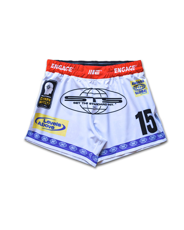 engage Racer (White) MMA Hybrid Shorts