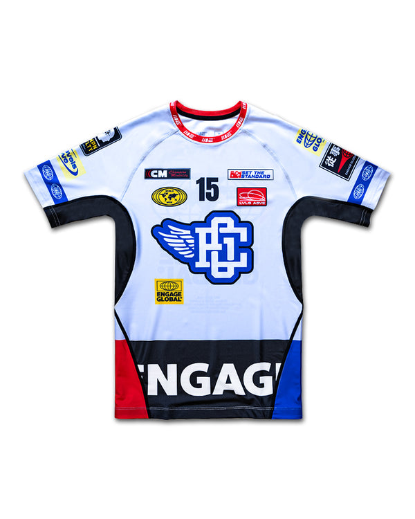 engage Racer (White) Short Sleeve Rash Guard