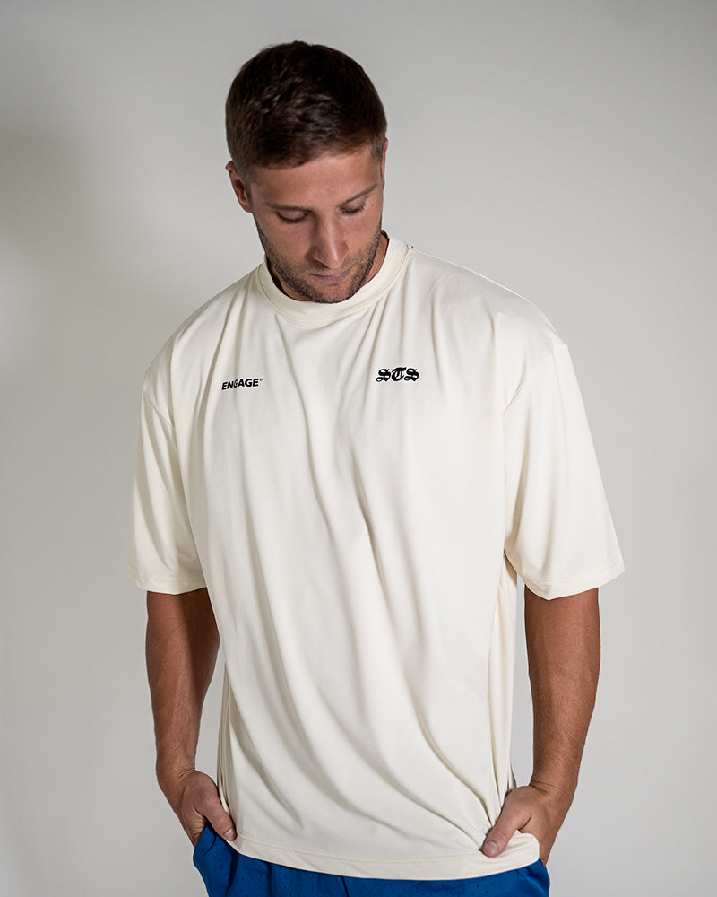 Engage Set The Standard 'STS' Oversized Training Tee (Off-White)