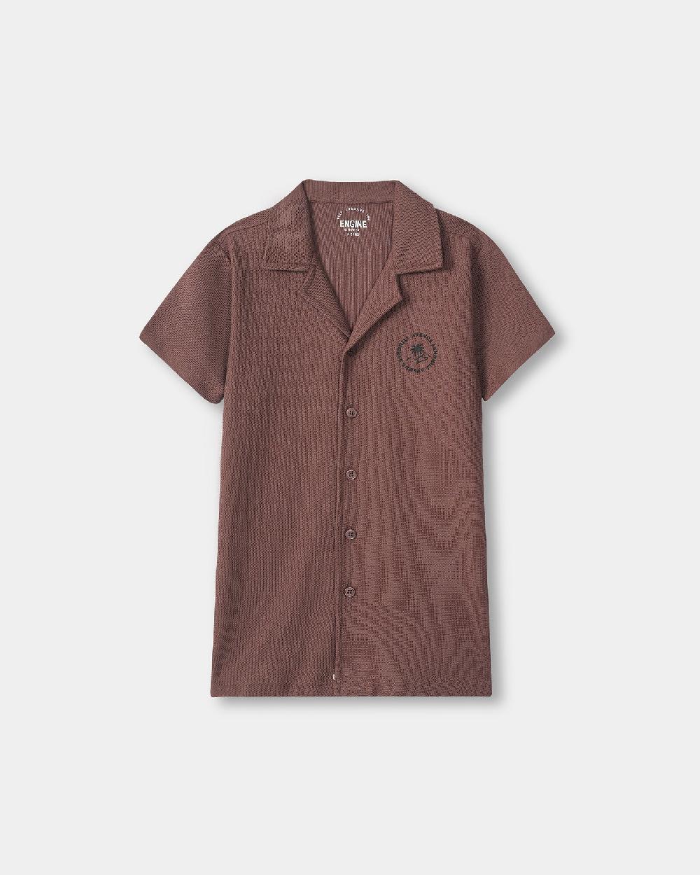 engine Boys Button Down KT5022-K02-BRN