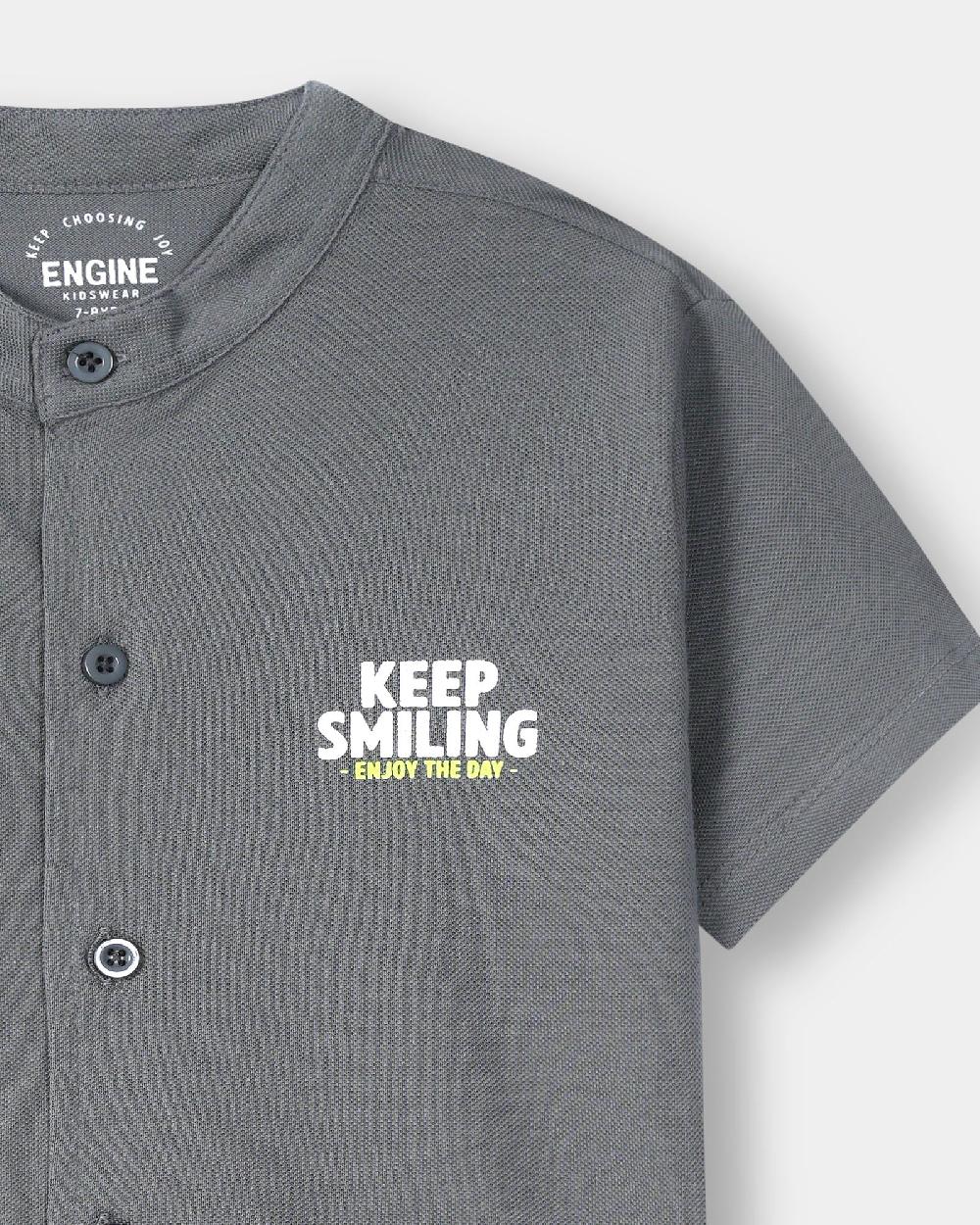 Engine Boys Button Down VKT161-K02-GRY