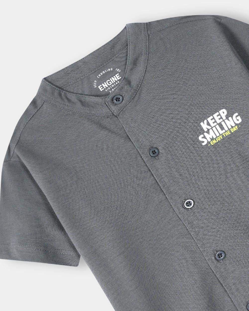 Engine Boys Button Down VKT161-K02-GRY