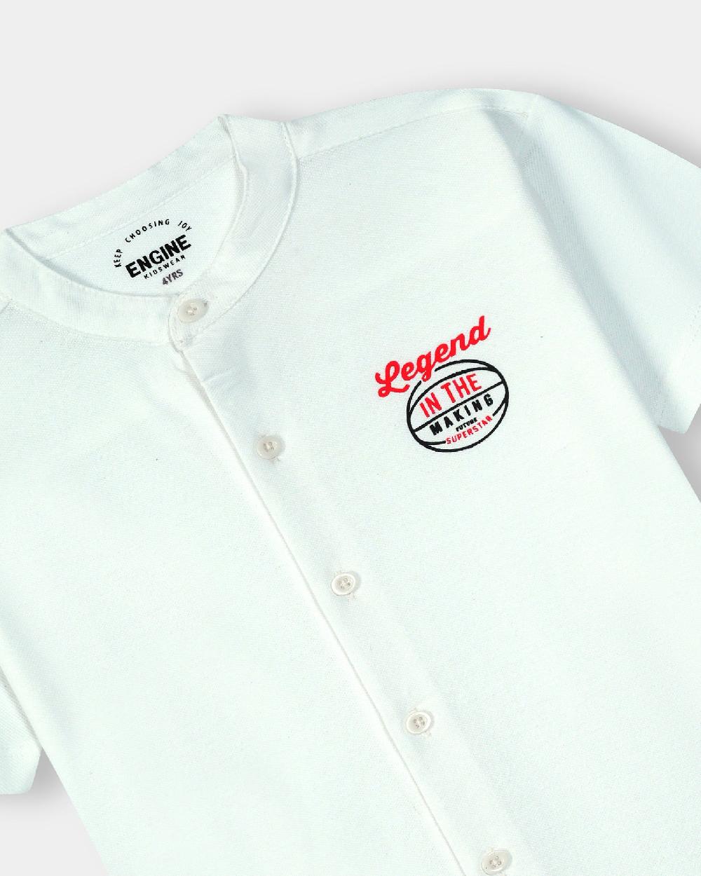 Engine Boys Button Down VTT170-2YR-WHT