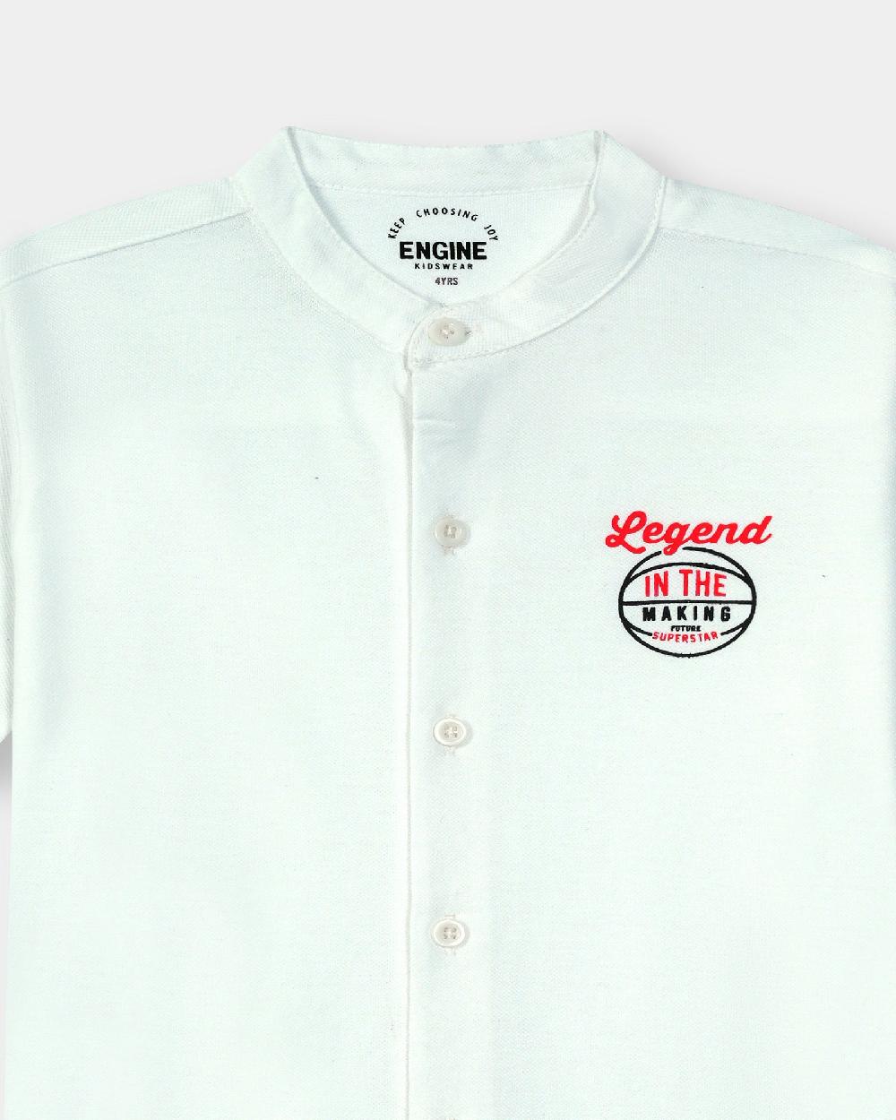 Engine Boys Button Down VTT170-2YR-WHT