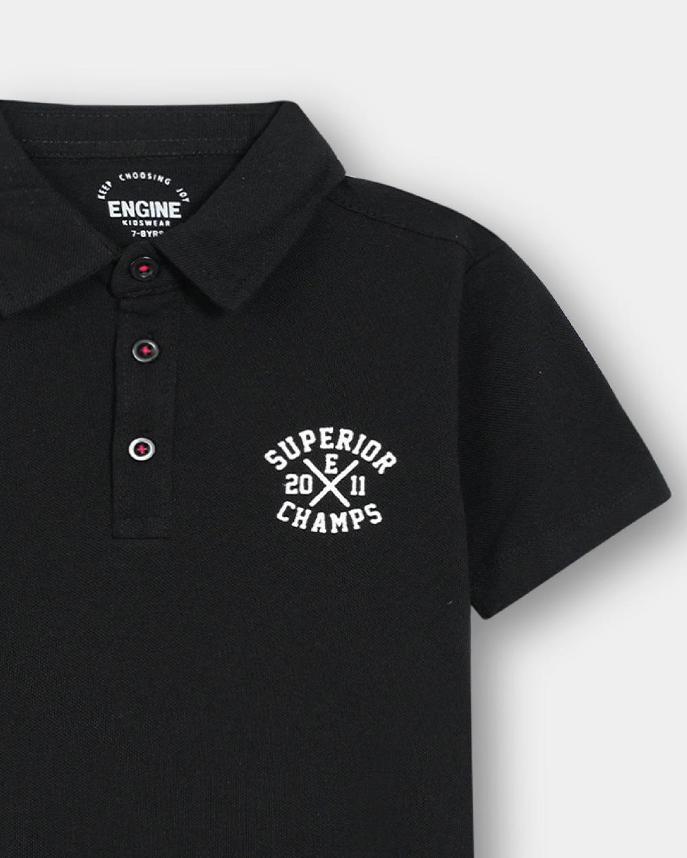Engine Boys Polo Tee VKT126-K02-BLK