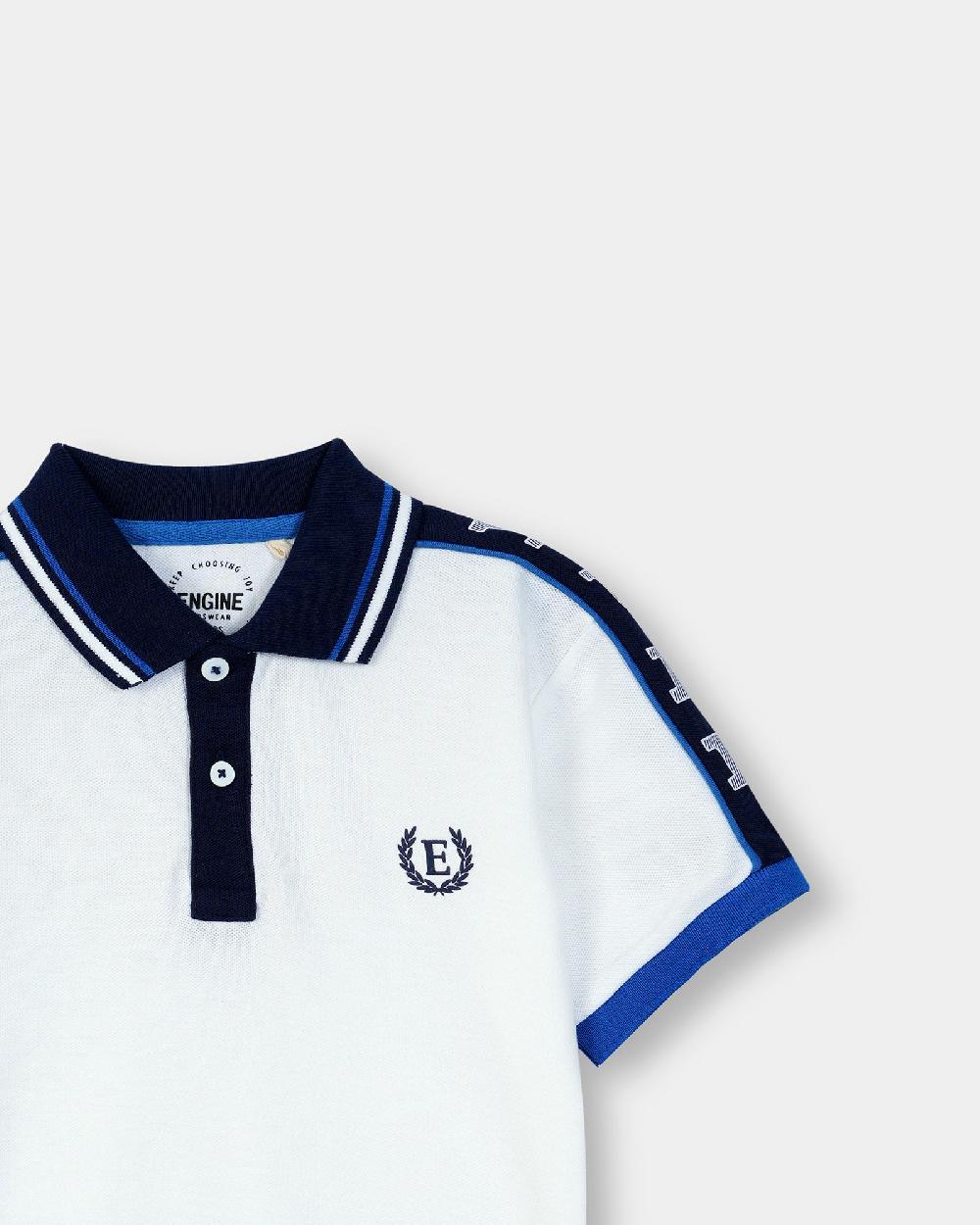 Engine Boys S/S Panel Polo Tee KT4078-K02-WHT