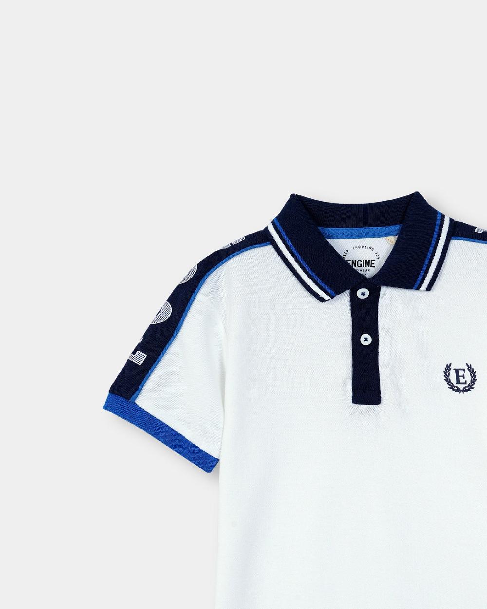 Engine Boys S/S Panel Polo Tee KT4078-K02-WHT
