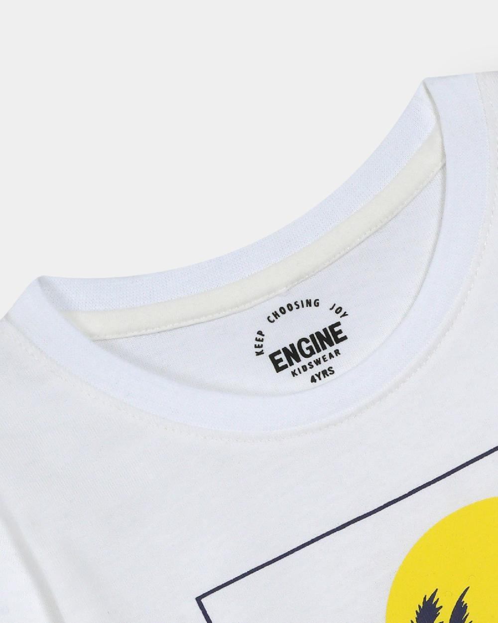 Engine Boys T Shirt VTT153-3YR-WHT