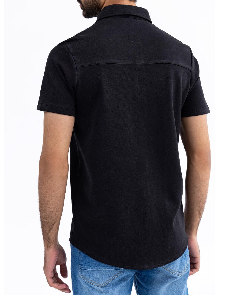 Engine Button Down FT5005-00M-BLK