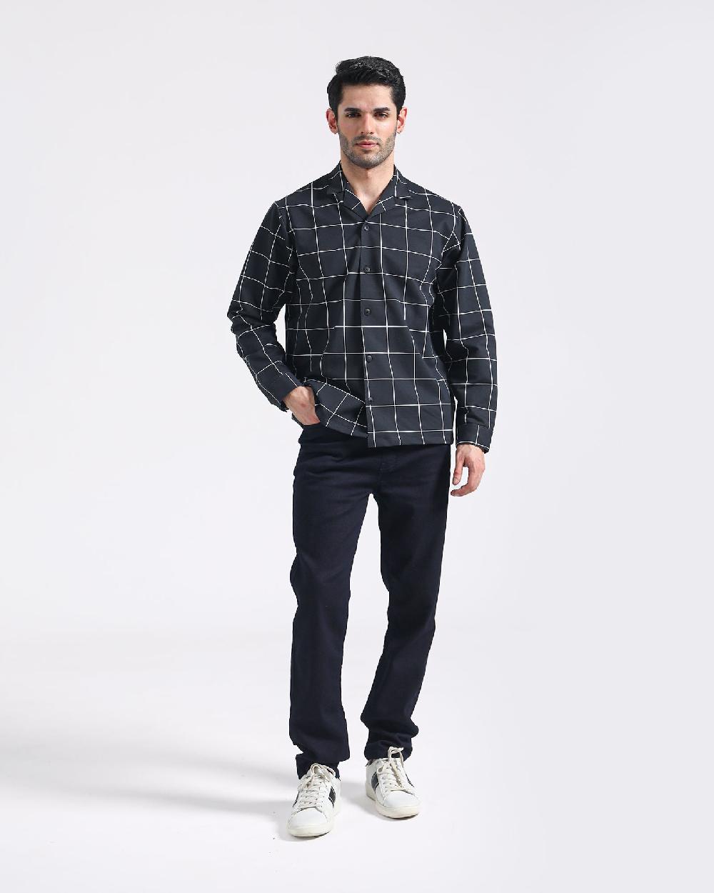 Engine Button Down Loose Fit L/S MT4199-00L-BLK