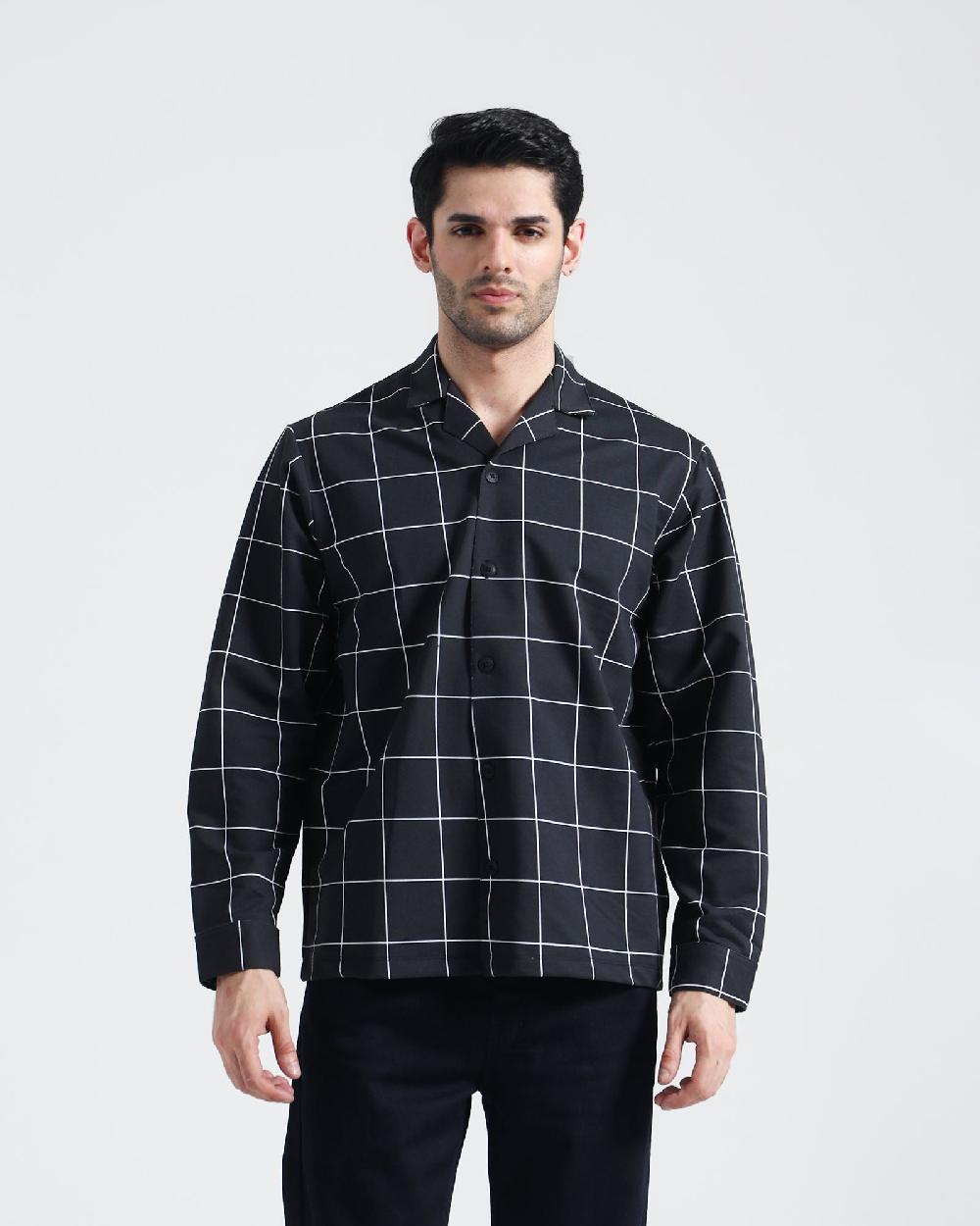 engine Button Down Loose Fit L/S MT4199-00L-BLK