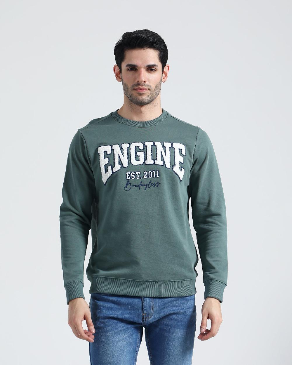 engine Embroidery Sweat Shirt MT4204-00L-GRN