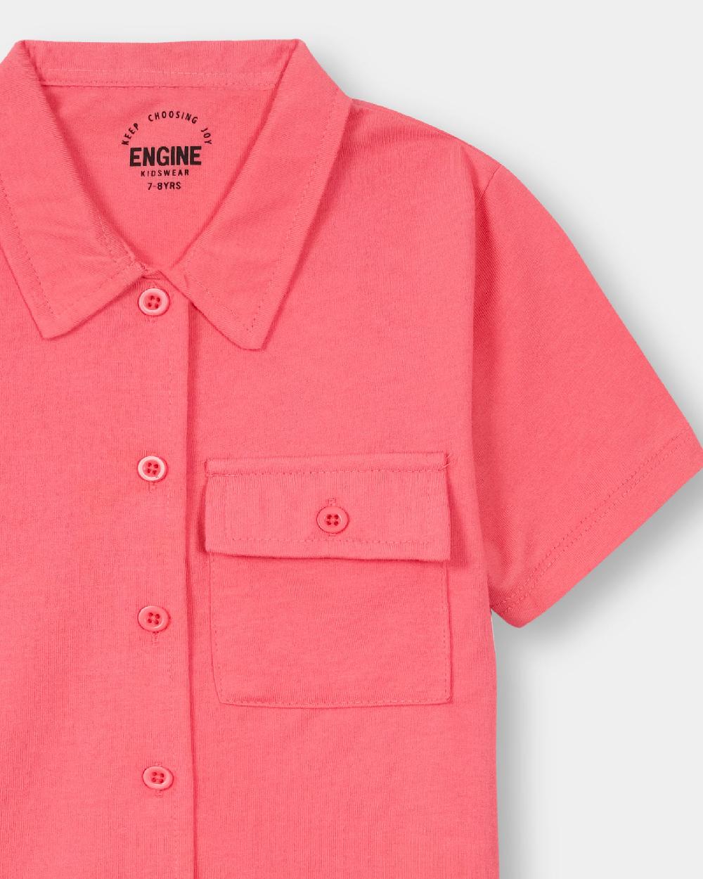 Engine Girls Button Down VKT095-506-PNK