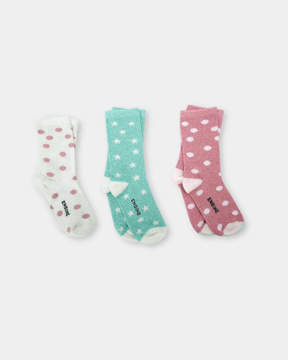 engine Girls Full Length Socks KSK027-K08-Mix