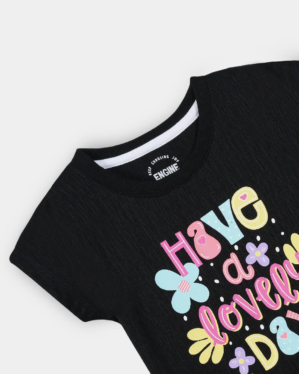 Engine Girls T Shirt TT5008-3YR-BLK