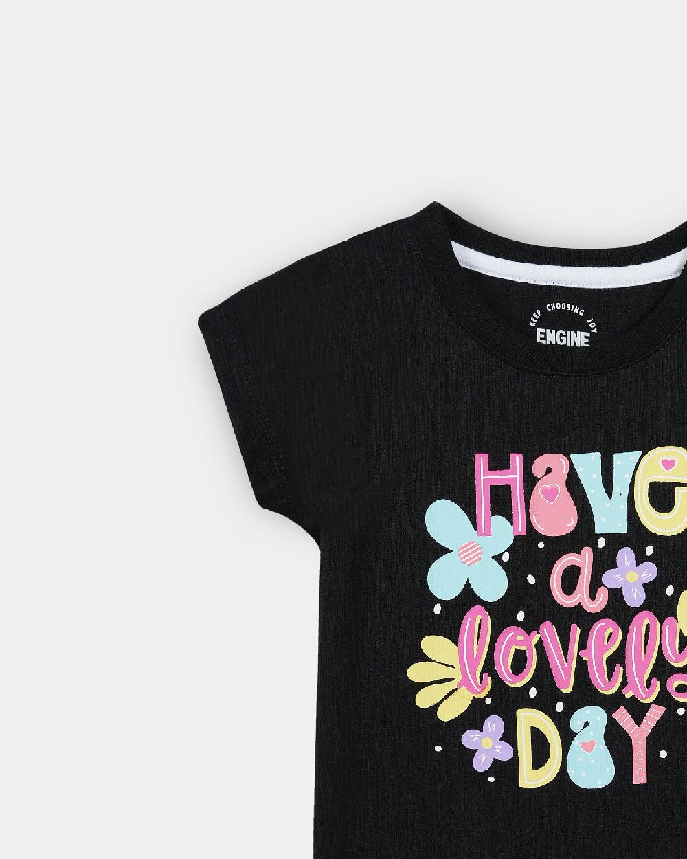 Engine Girls T Shirt TT5008-3YR-BLK