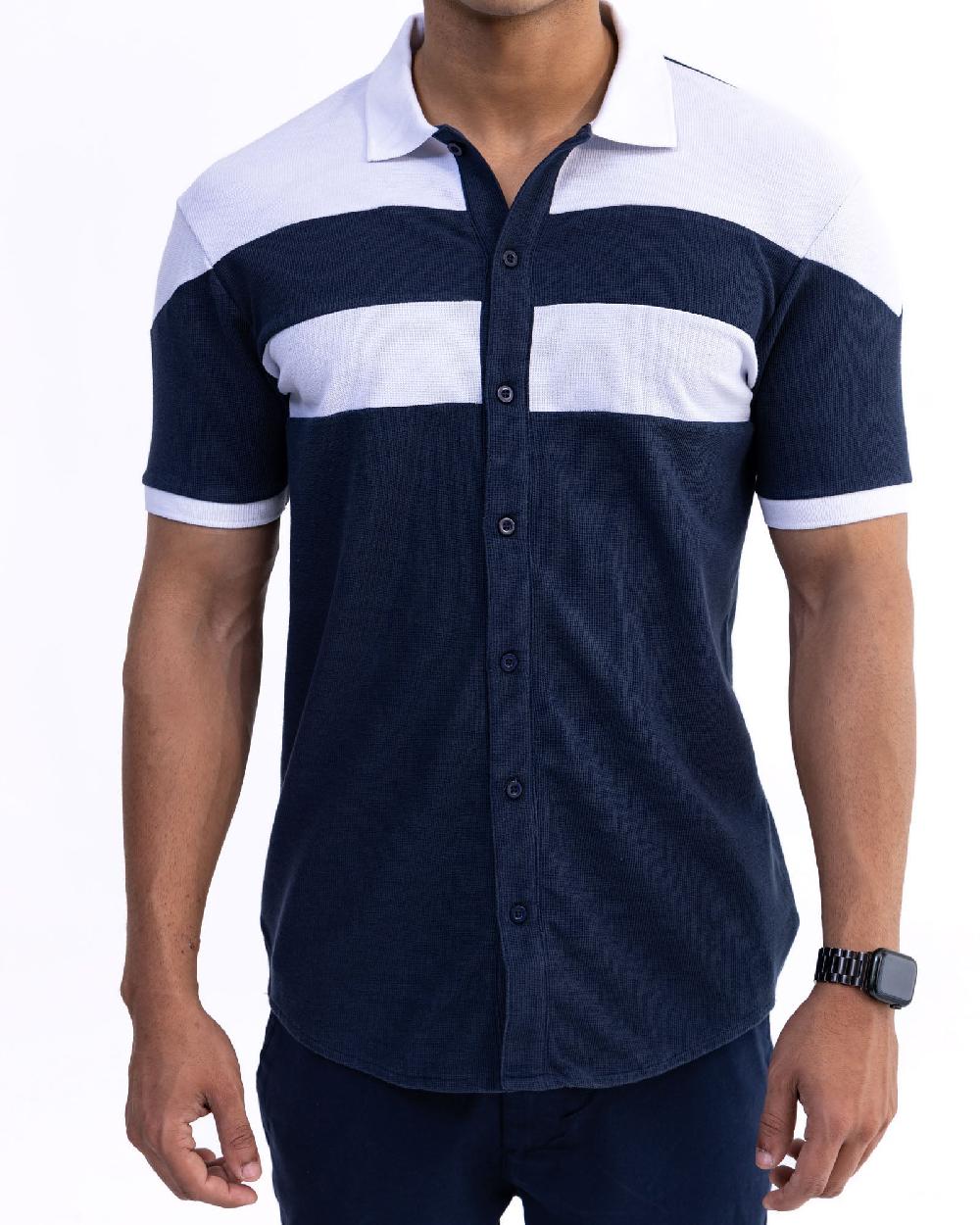 engine Men Button Down FT4152-00S-NVY