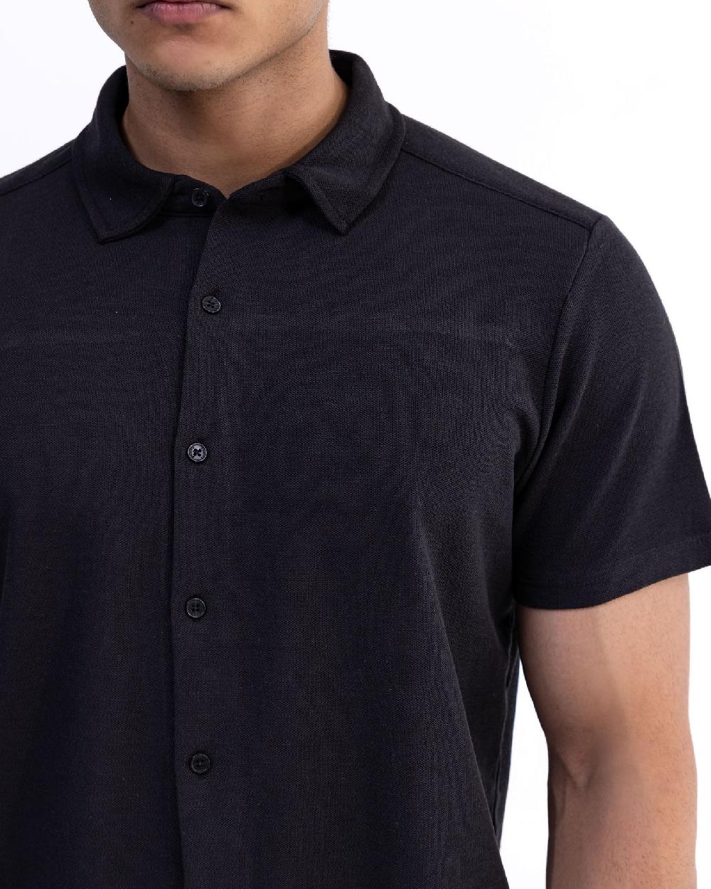 Engine Men Button Down FT5045-00L-BLK