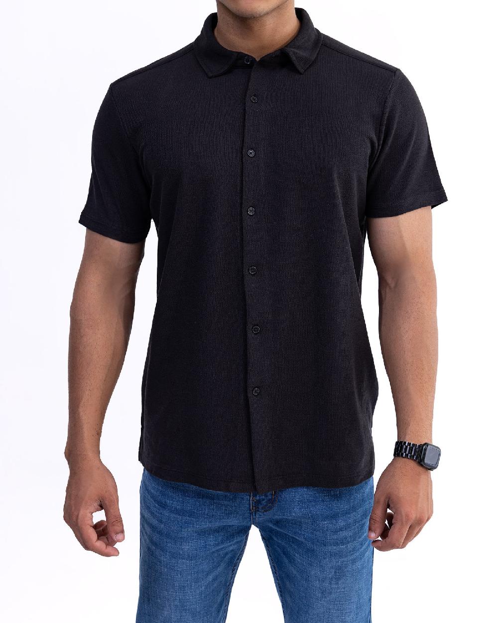 engine Men Button Down FT5045-00L-BLK