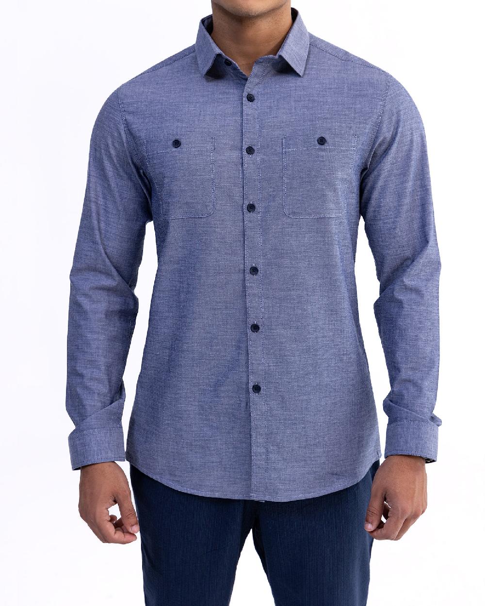 engine Men Casual Shirt FC5038-00L-BLU