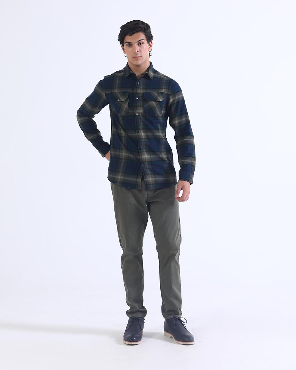 Engine Men Casual Shirt MC4096-00L-OLV