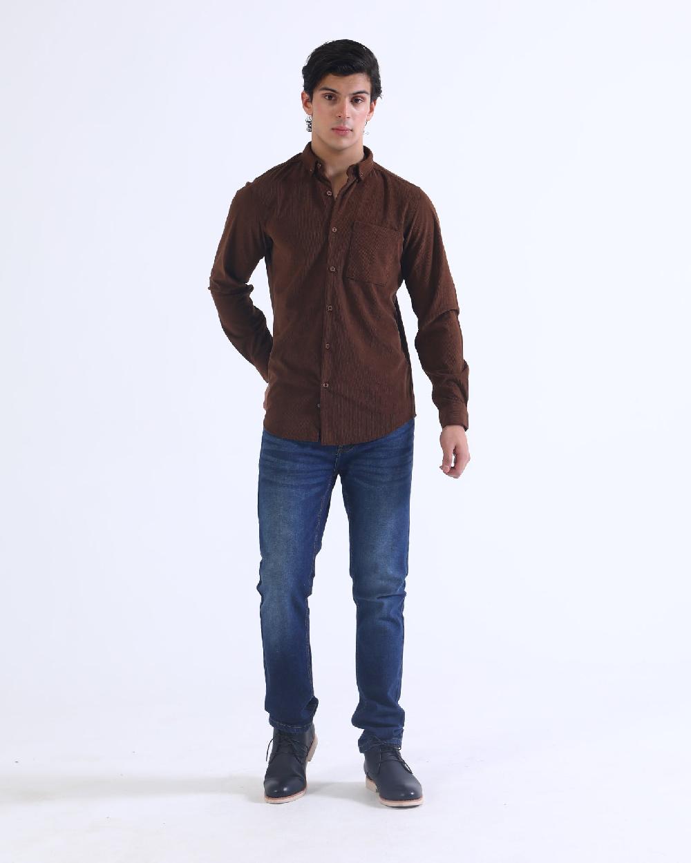 Engine Men Casual Shirt MC4101-00M-BRN