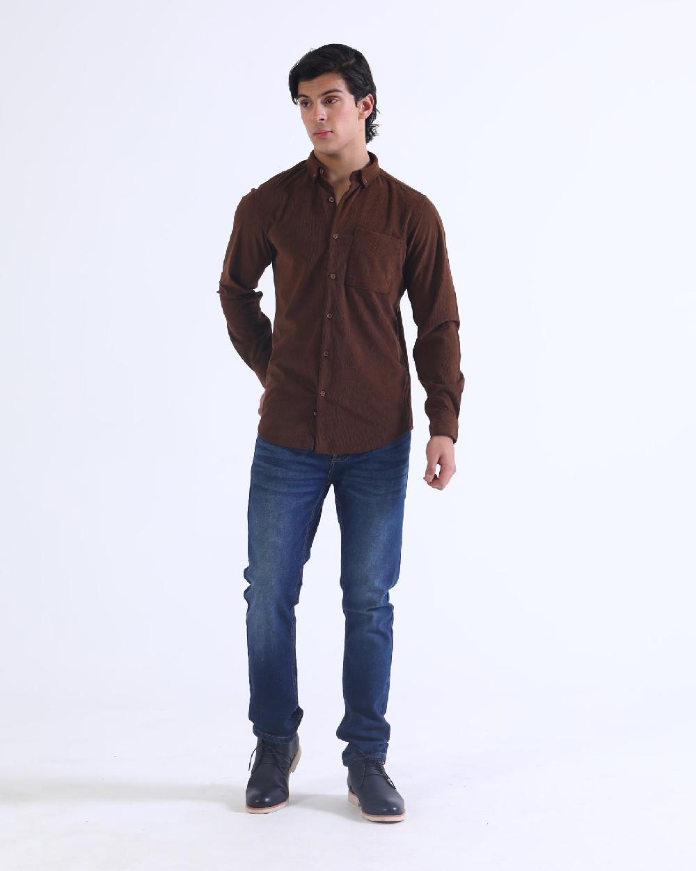 Engine Men Casual Shirt MC4101-00M-BRN