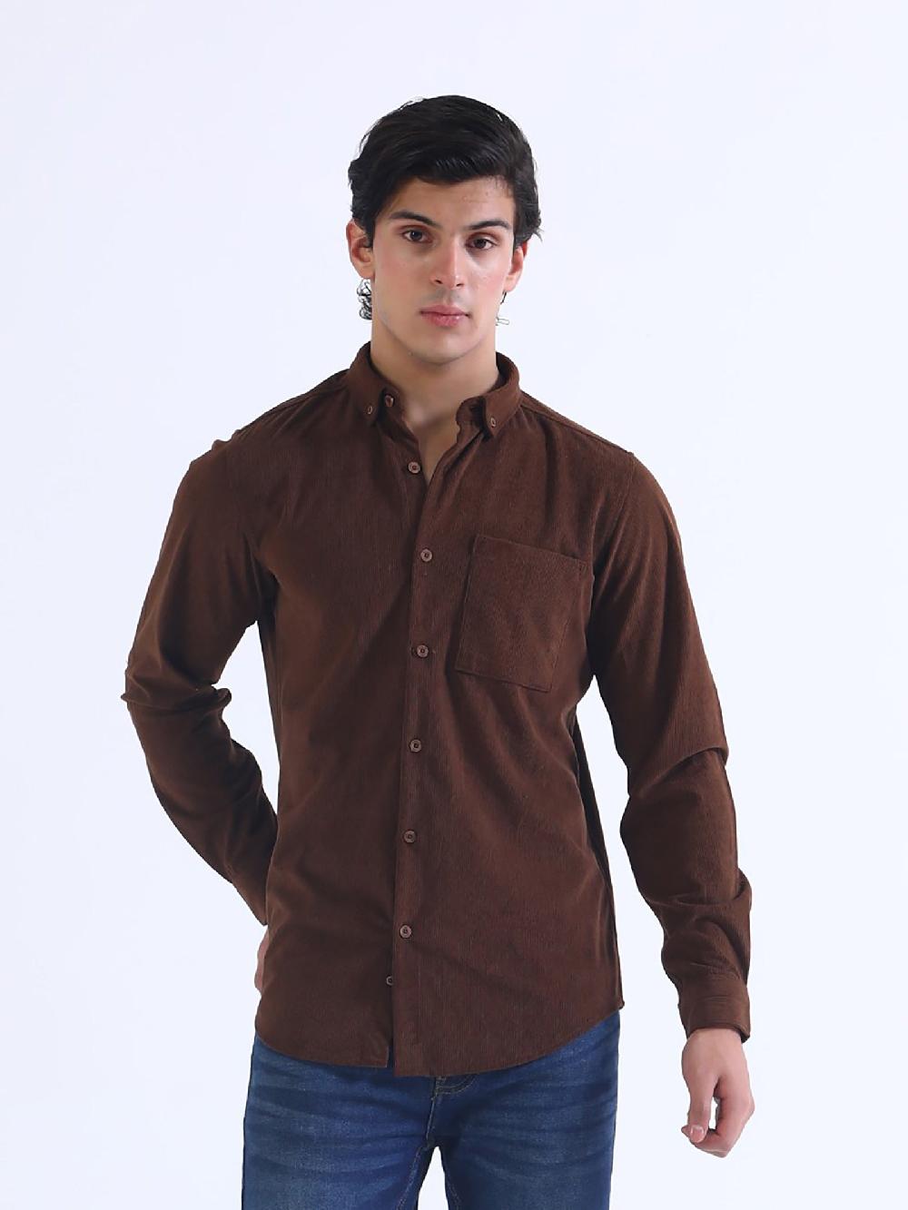 engine Men Casual Shirt MC4101-00M-BRN