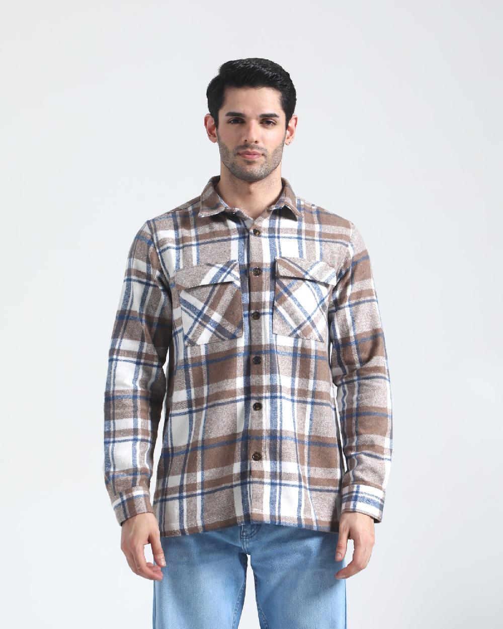 engine Men Casual Shirt MC4103-00L-BRN