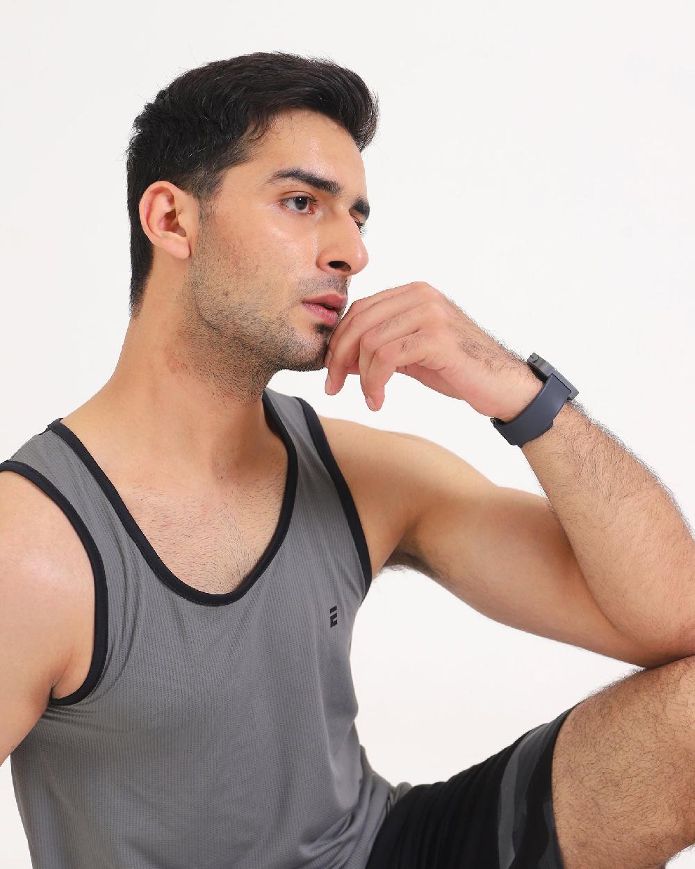 Engine Men Panel Active Wear Vest MT4130-00S-GRY