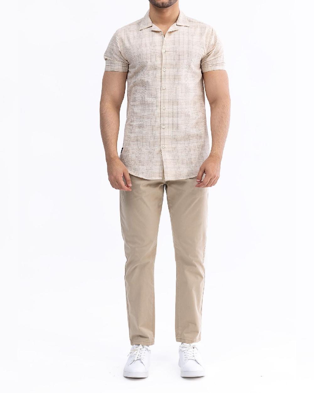 engine Men Regular Fit Casual Shirt MC5025-XXL-BGE