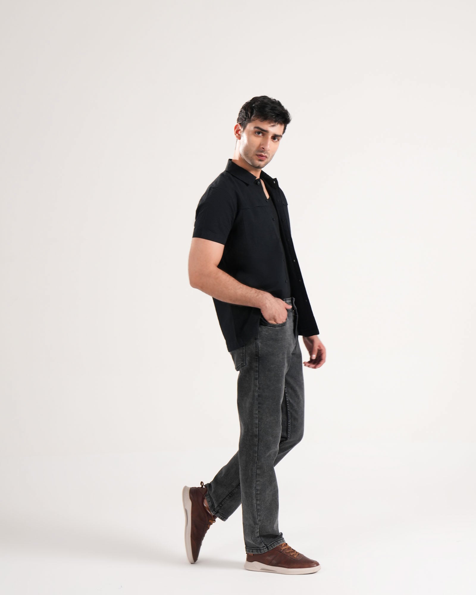 Engine Men Regular Fit Casual Shirt MC5043-00L-BLK