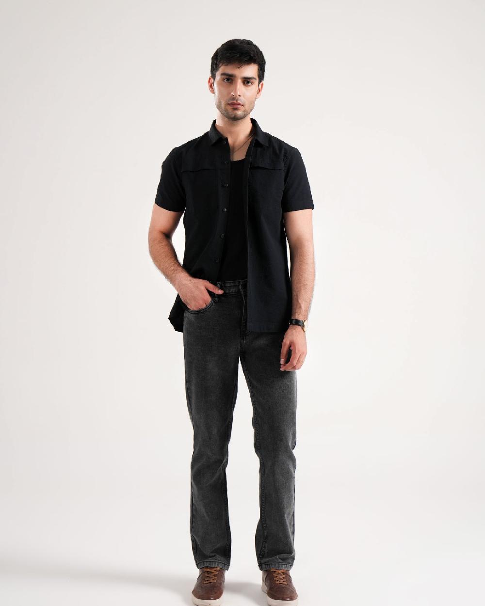 engine Men Regular Fit Casual Shirt MC5043-00L-BLK