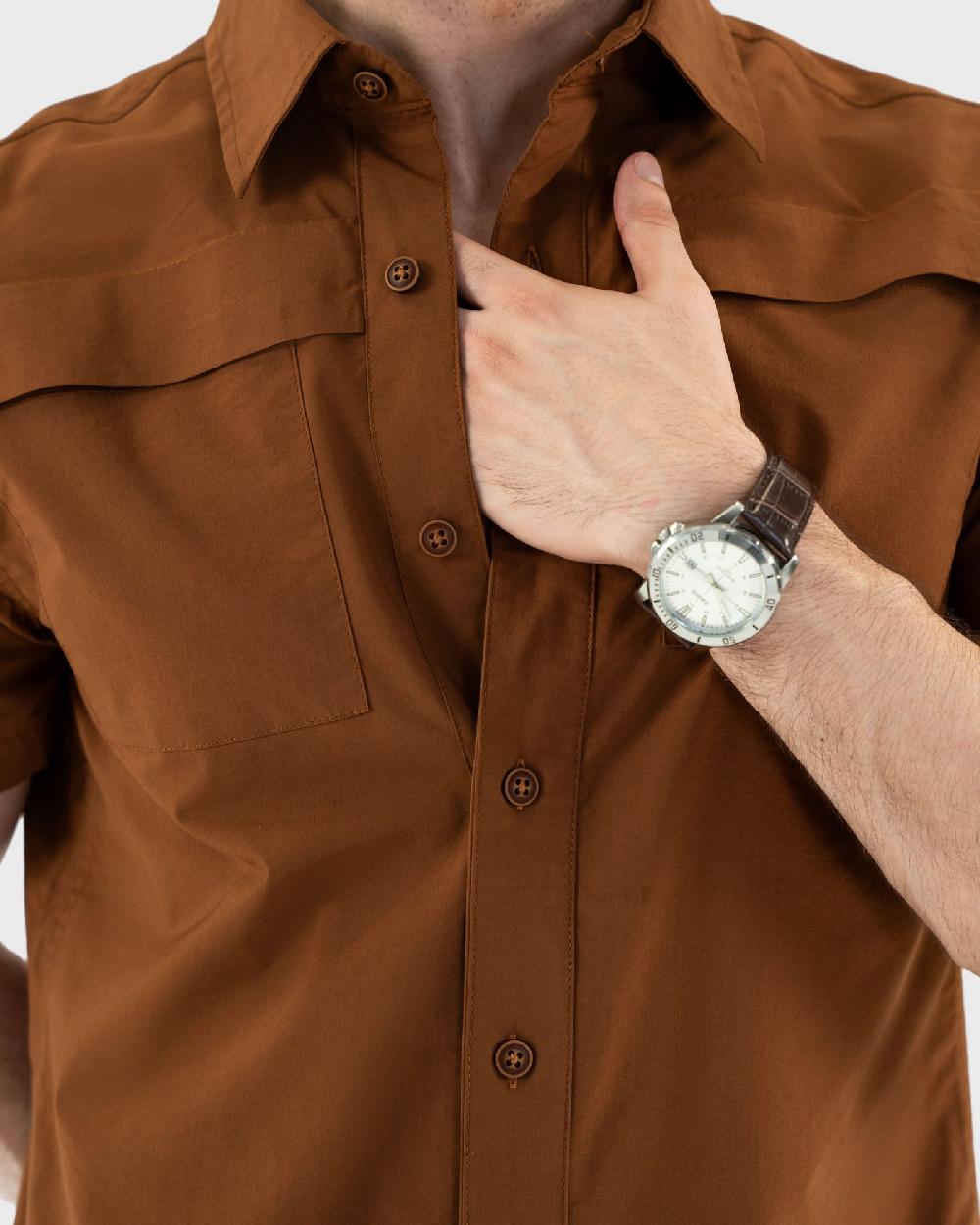 Engine Men Regular Fit Casual Shirt MC5048-00S-BRN