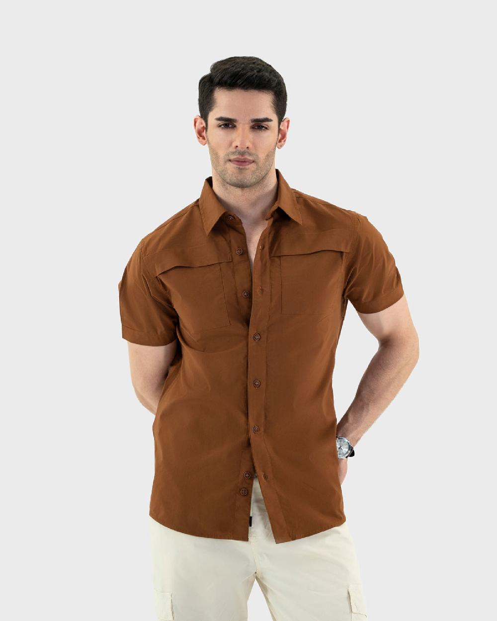 Engine Men Regular Fit Casual Shirt MC5048-00S-BRN