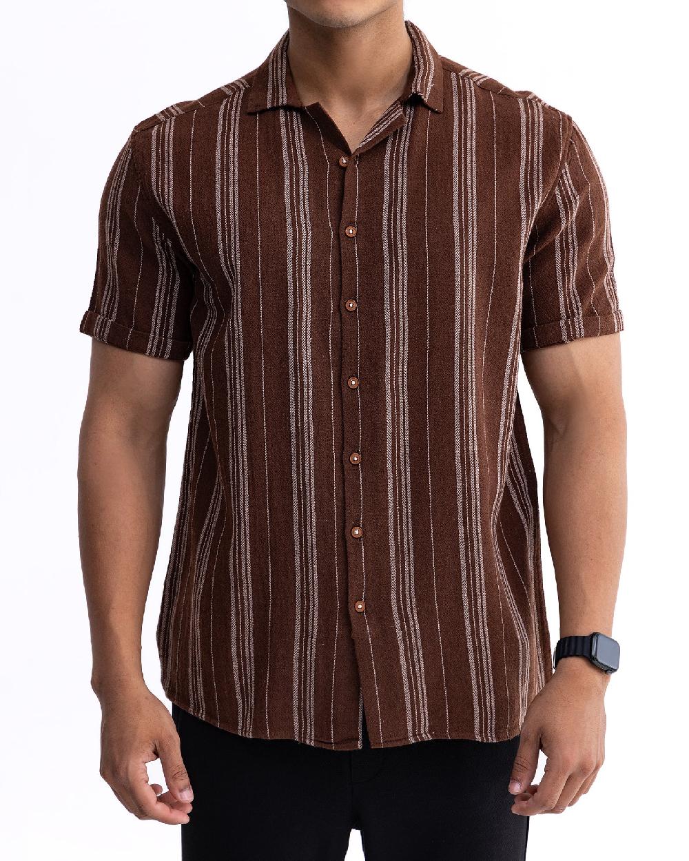 engine Men Relax Fit Casual Shirt MC5019-00L-BRN