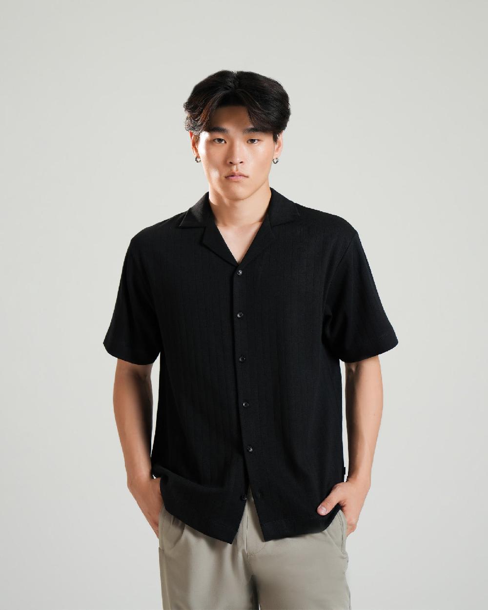 Engine Men Relaxed Fit Button Down MT5126-00L-BLK