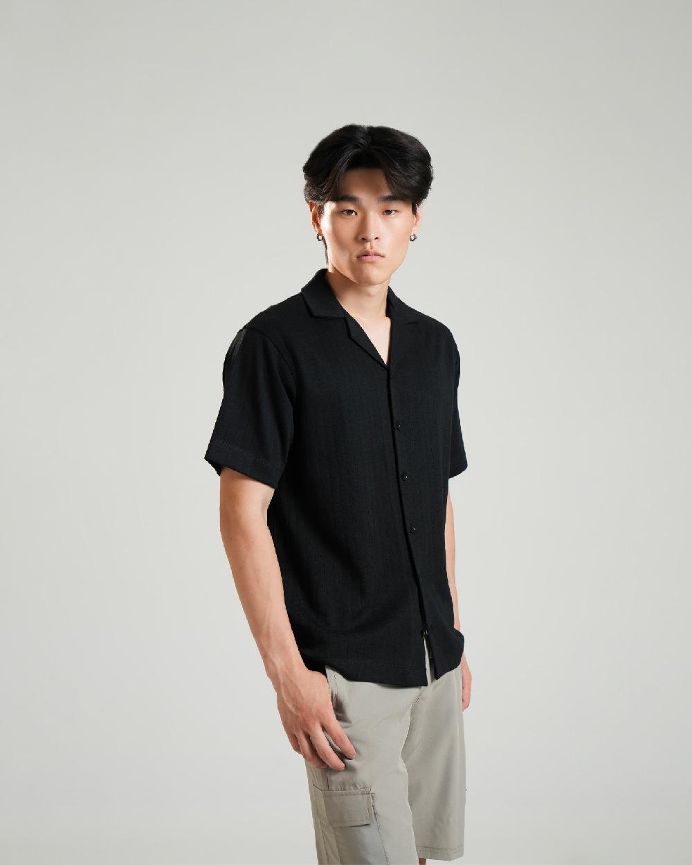 Engine Men Relaxed Fit Button Down MT5126-00L-BLK