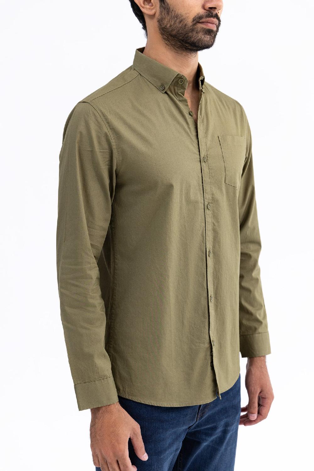 Engine Men Slim Fit Casual Shirt MC4084-00S-OLV