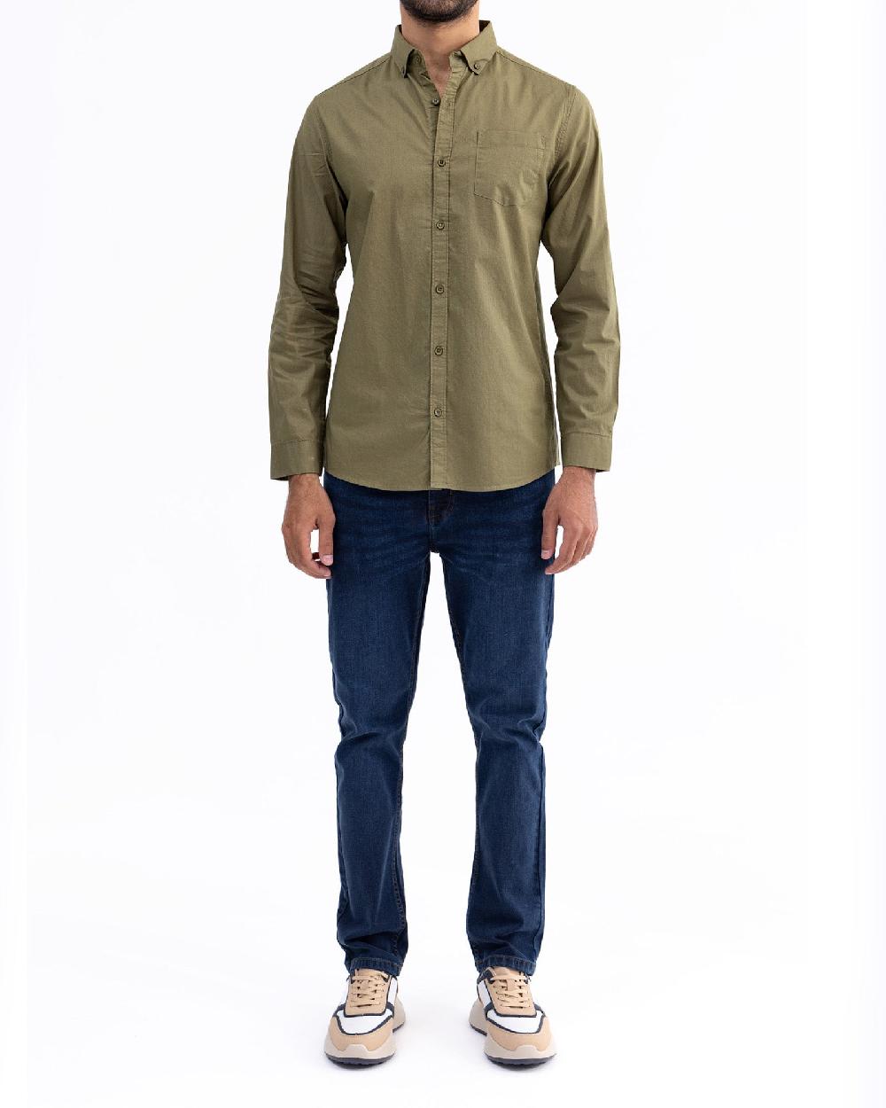 engine Men Slim Fit Casual Shirt MC4084-00S-OLV