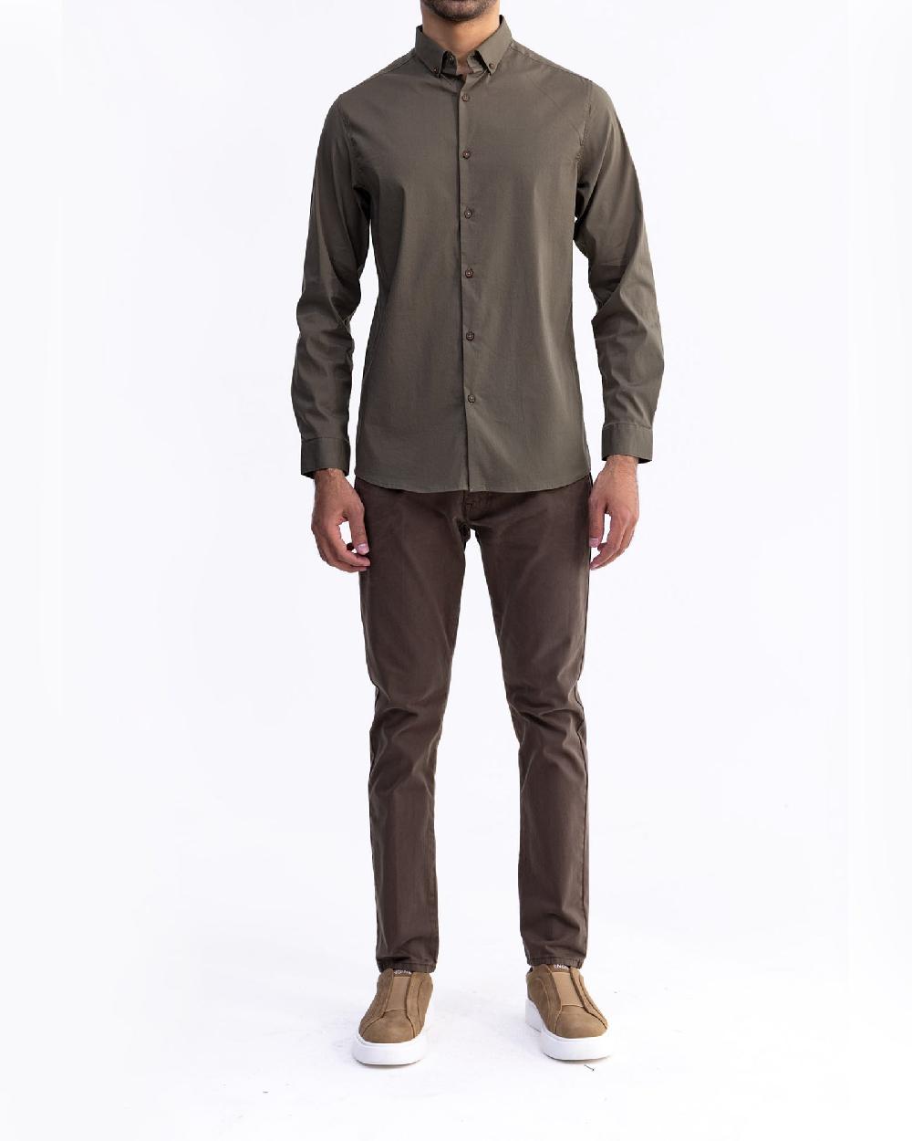 engine Men Slim Fit Casual Shirt MC5002-00L-OLV