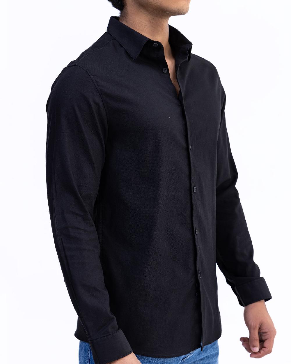 Engine Men Slim Fit Casual Shirt MC5008-00S-BLK