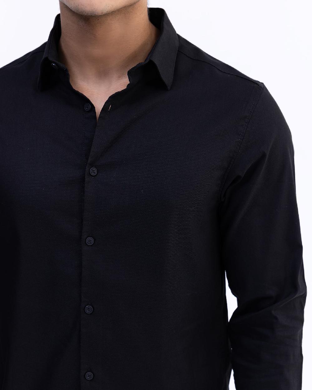 Engine Men Slim Fit Casual Shirt MC5008-00S-BLK