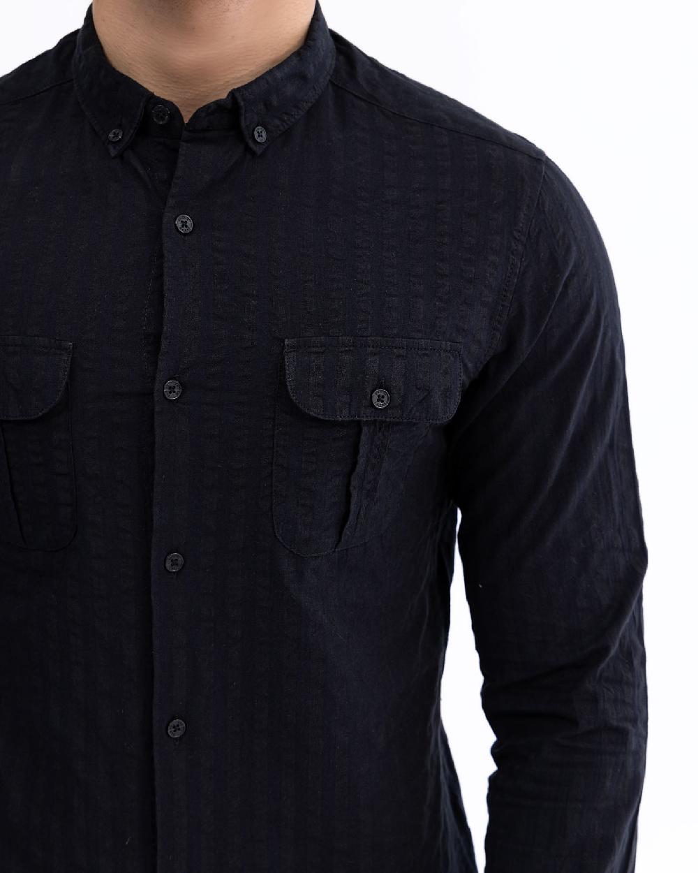 Engine Men Slim Fit Casual Shirt MC5018-00M-BLK