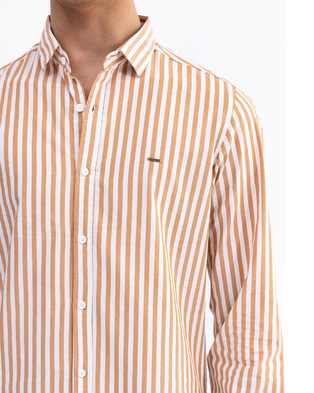 Engine Men Slim Fit Casual Shirt MC5020-00L-BRN