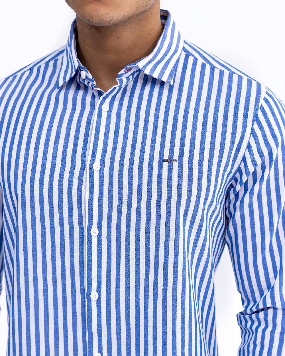 Engine Men Slim Fit Casual Shirt MC5032-00L-BLU