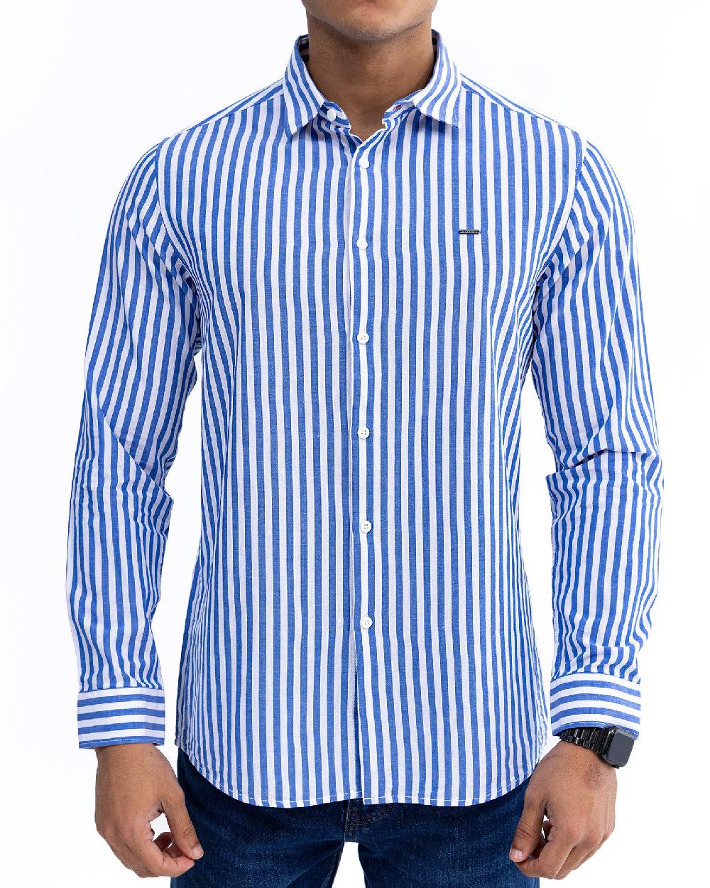 engine Men Slim Fit Casual Shirt MC5032-00L-BLU